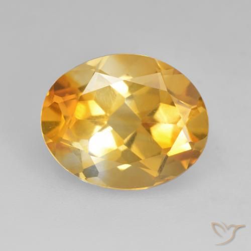 3.09ct 天然 濃いゴールデンオレンジ シトリン, 楕円形, VVS-VS