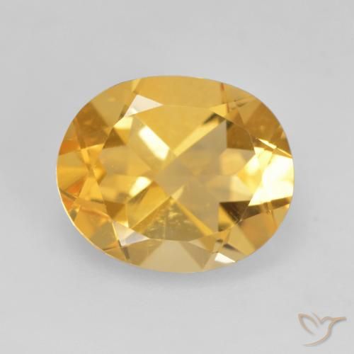 3.42ct 天然 ミディアムゴールド シトリン, 楕円形, VVS-VS