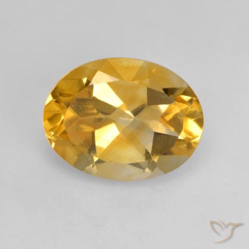 1.61ct 天然 濃いゴールデンオレンジ シトリン, 楕円形, VVS-VS