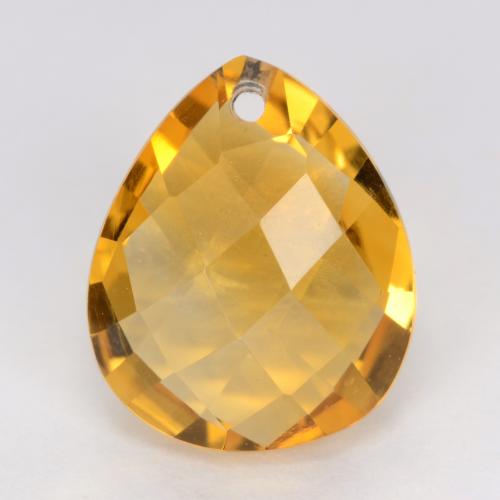 3.55カラットの天然オレンジゴールドシトリン（12.1×10 mm・洋梨の形）