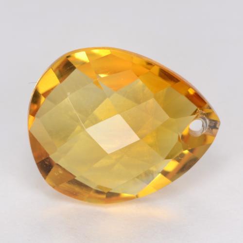3.55カラットの天然オレンジゴールドシトリン（12.1×10 mm・洋梨の形）