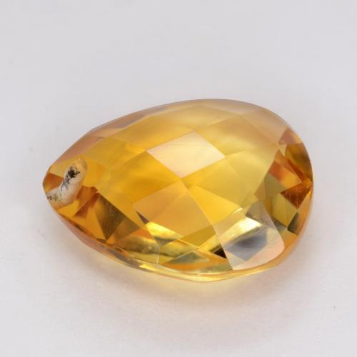 3.55カラットの天然オレンジゴールドシトリン（12.1×10 mm・洋梨の形）