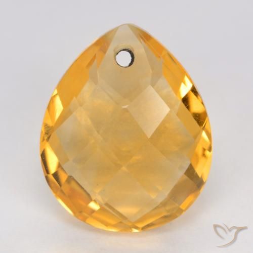 3.72ct 天然 オレンジゴールド シトリン, 洋梨の形, VVS-VS
