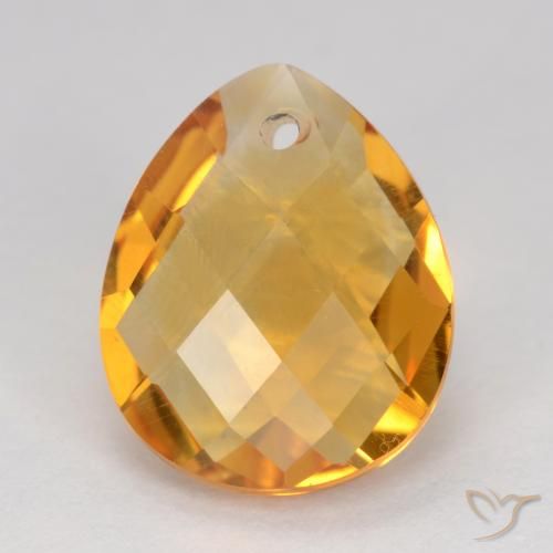 3.38ct 天然 ミディアムオレンジ シトリン, 洋梨の形, VVS-VS