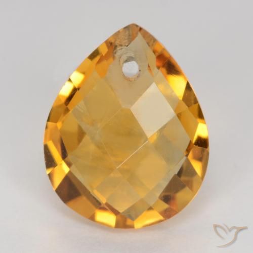 3.37ct 天然 ダークオレンジゴールド シトリン, 洋梨の形, VVS-VS