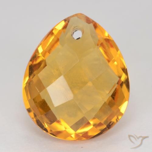 3.86ct 天然 ダークゴールデン シトリン, 洋梨の形, VVS-VS