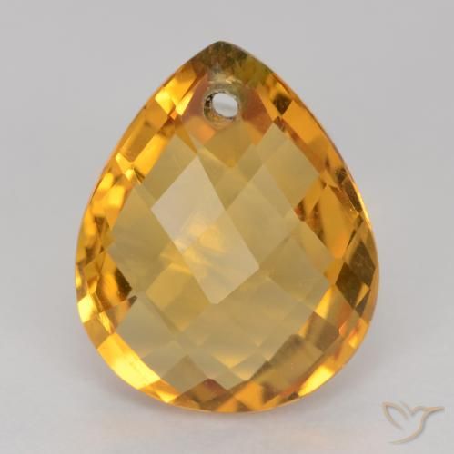 3.39ct 天然 ダークゴールデン シトリン, 洋梨の形, VVS-VS