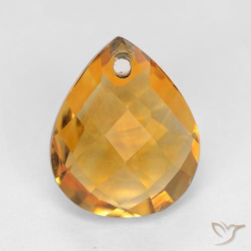 3.89ct 天然 オレンジゴールド シトリン, 洋梨の形, VVS-VS