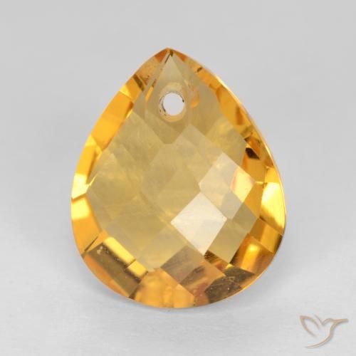 3.54ct 天然 濃いゴールデンオレンジ シトリン, 洋梨の形, VVS-VS