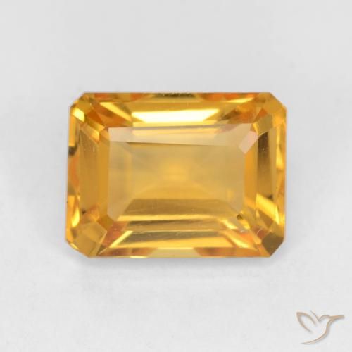1.67ct 天然 ダークゴールデン シトリン, エメラルドカット, VVS-VS