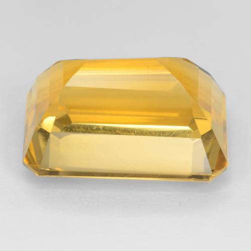 17.53カラットの天然濃いゴールデンオレンジシトリン（18×13.1 mm・エメラルドカット）