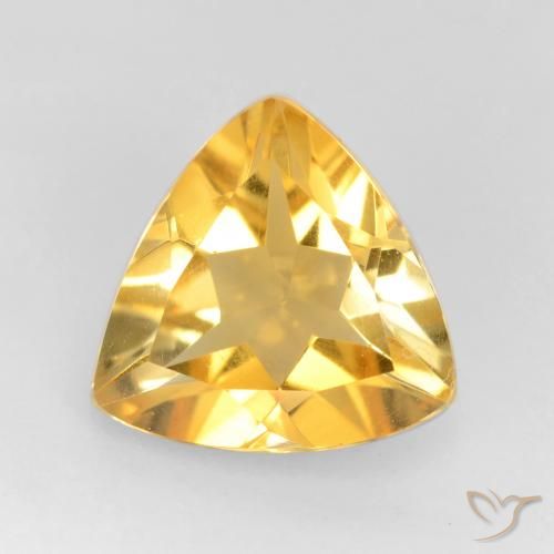 1.50ct 天然 ミディアムゴールド シトリン, トリリオン, VS