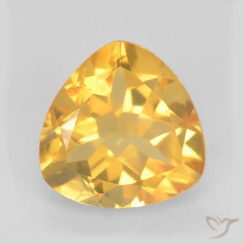 1.65ct 天然 ミディアムゴールド シトリン, トリリオン, VVS-VS