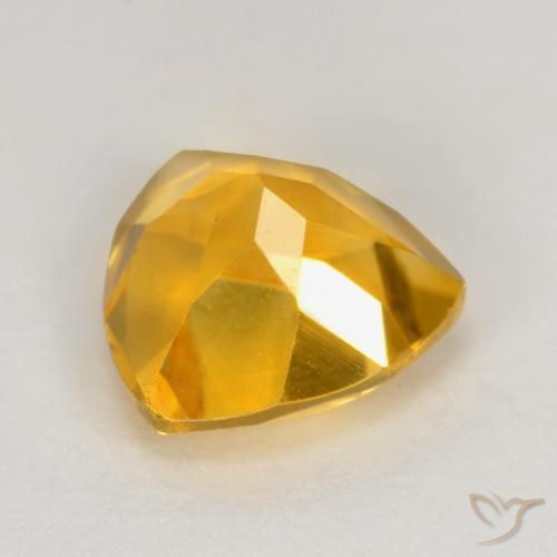 1.10カラットの天然ミディアムゴールドシトリン（6.9×6.8 mm・トリリアント）