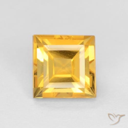1.75ct 天然 明るいゴールド シトリン, 四角形, VS