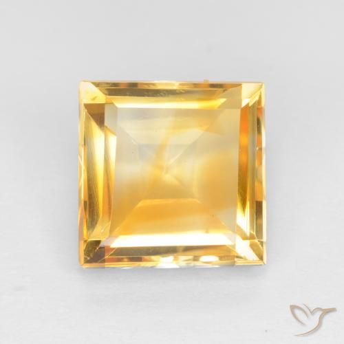 3.41ct 天然 明るいゴールド シトリン, 四角形, VS