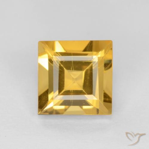 1.49ct 天然 ミディアムゴールデン シトリン, 四角形, VS