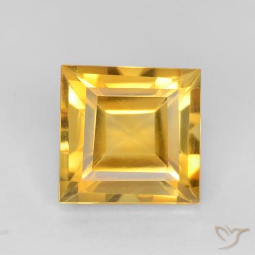 2.36ct 天然 ミディアムゴールド シトリン, 四角形, VS