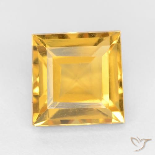 1.51ct 天然 ゴールドオレンジ シトリン, 四角形, VS