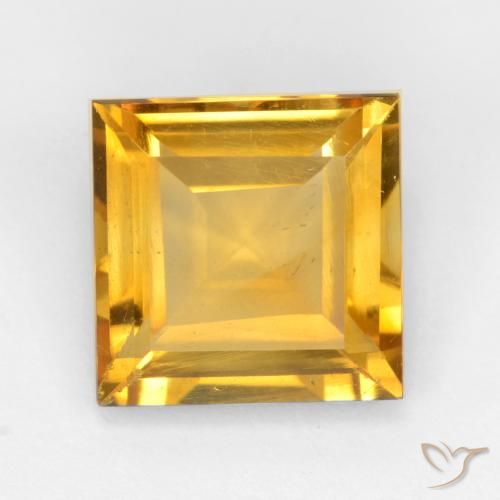 3.06ct 天然 ミディアムゴールデン シトリン, 四角形, VS
