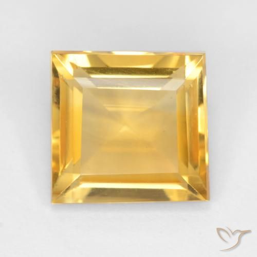 2.87ct 天然 明るいゴールド シトリン, 四角形, VS