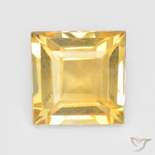 1.36ct 天然 ゴールド シトリン, 四角形, VS