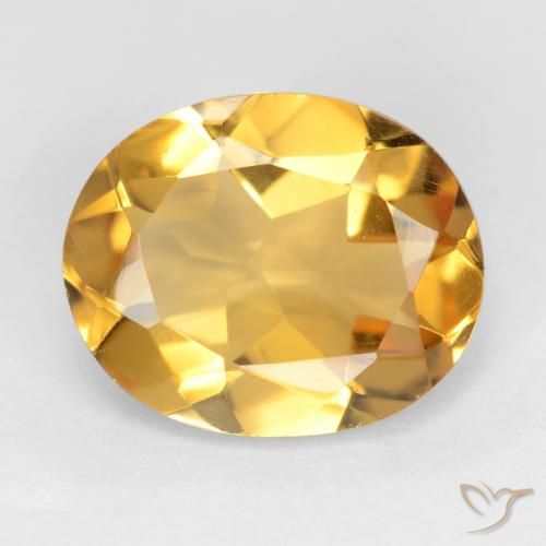 2.97ct 天然 ミディアム薄いゴールデン シトリン, 楕円形, VS