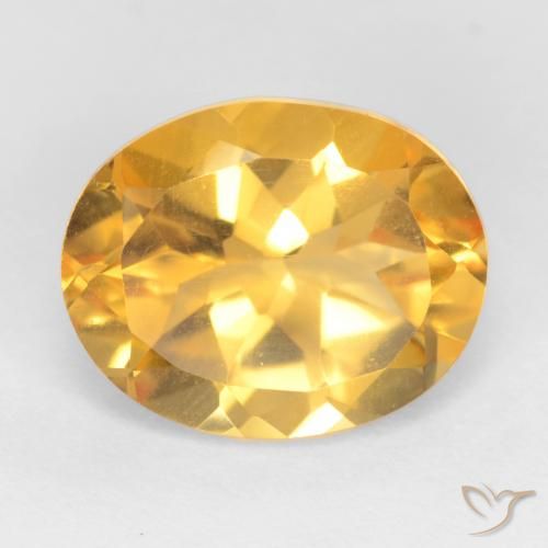 3.28ct 天然 濃いゴールデンオレンジ シトリン, 楕円形, VS