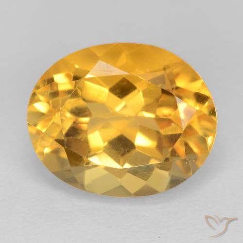 3.90ct 天然 ダークゴールデン シトリン, 楕円形, VS