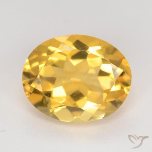3.32ct 天然 ミディアムゴールデン シトリン, 楕円形, VVS-VS