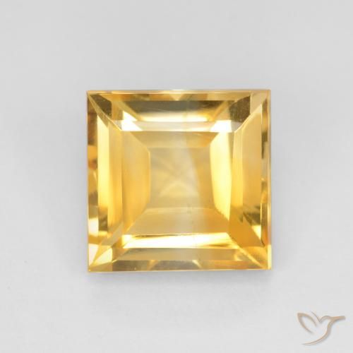 3.11ct 天然 明るいゴールド シトリン, 四角形, VS