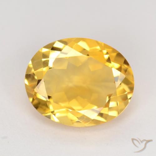 3.18ct 天然 ミディアムゴールド シトリン, 楕円形, VS