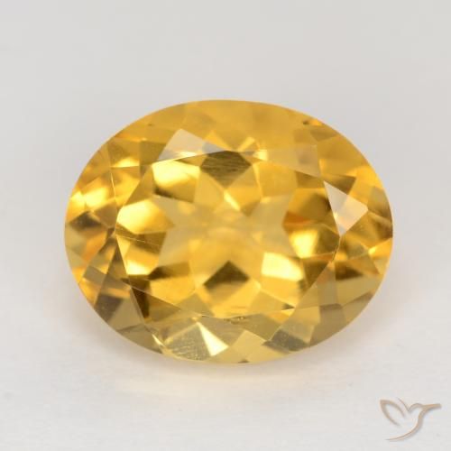 3.28ct 天然 ミディアムゴールド シトリン, 楕円形, VS