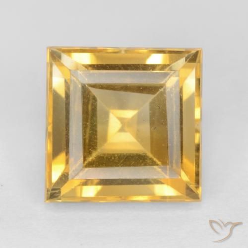 3.53ct 天然 ゴールド シトリン, 四角形, VS
