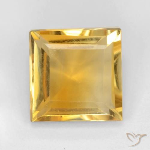 3.06ct 天然 ミディアムゴールデン シトリン, 四角形, VS