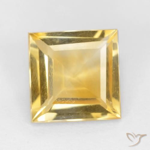 2.15ct 天然 ミディアムゴールド シトリン, 四角形, VS