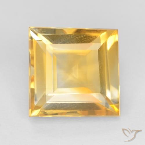 3.16ct 天然 薄いオレンジゴールド シトリン, 四角形, VS