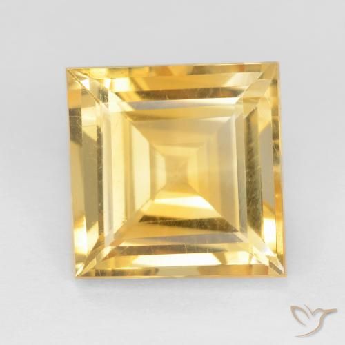 3.03ct 天然 ゴールド シトリン, 四角形, VS