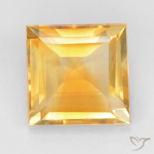 3.27ct 天然 オレンジゴールド シトリン, 四角形, VS