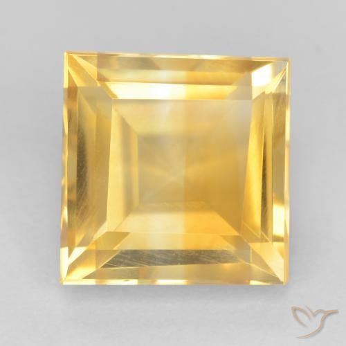 3.04ct 天然 ミディアムゴールド シトリン, 四角形, VS