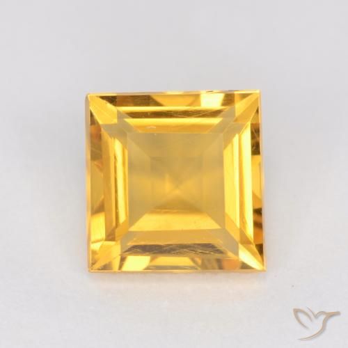1.06ct 天然 ゴールドオレンジ シトリン, 四角形, VS
