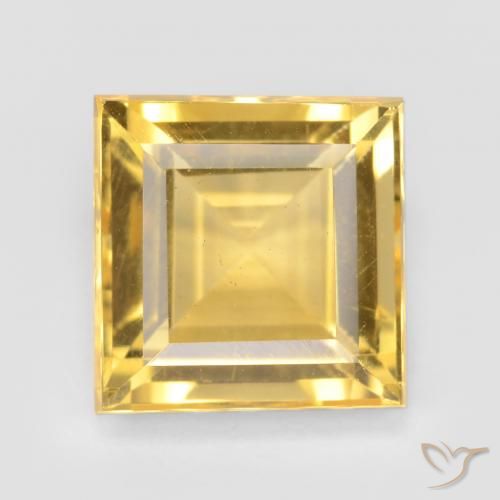 3.43ct 天然 明るいゴールド シトリン, 四角形, VS