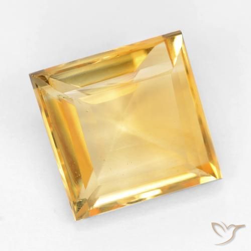 3.08ct 天然 明るいゴールド シトリン, 四角形, VS