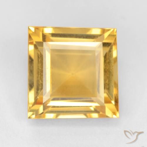 3.50ct 天然 明るいゴールド シトリン, 四角形, VS