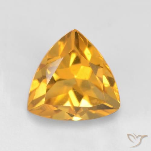 1.27ct 天然 ダークゴールデン シトリン, トリリオン, VS