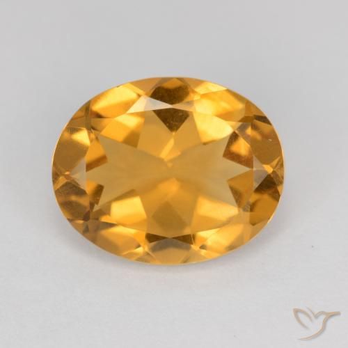 3.14ct 天然 オレンジゴールド シトリン, 楕円形, VS