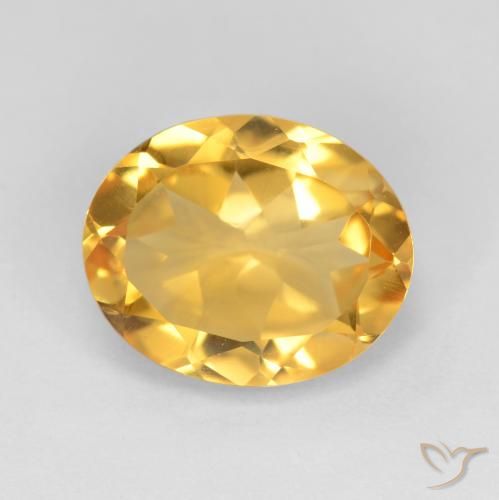 3.40ct 天然 ミディアムゴールデン シトリン, 楕円形, VS