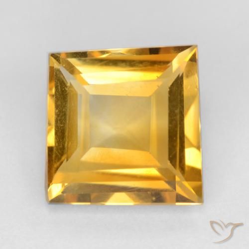 2.12ct 天然 ダークゴールデン シトリン, 四角形, VS