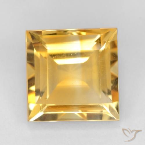 3.43ct 天然 明るいゴールド シトリン, 四角形, VS