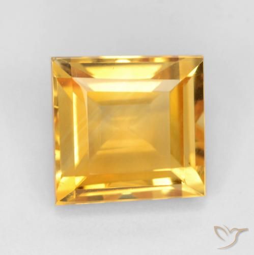 3.31ct 天然 ゴールドオレンジ シトリン, 四角形, VS